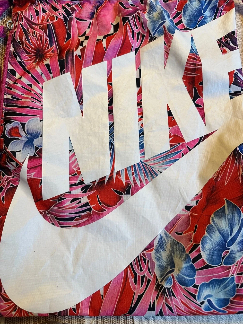 Nike Heritage Floral Gym Sack Drawstring Bag Pink Red BA6372-010 2018